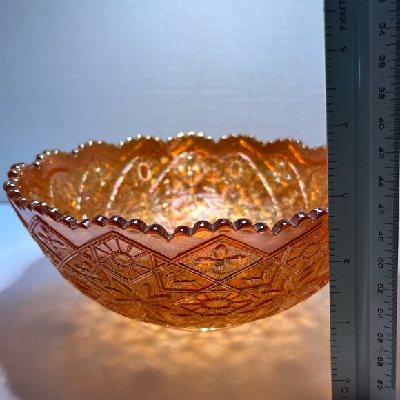 Stunning Imperial Glass Marigold Hattie Pattern Scalloped Edge Bowl 7-1/2" - Picture 16 of 16